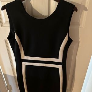 Calvin Klein Black and Cream Mini Dress